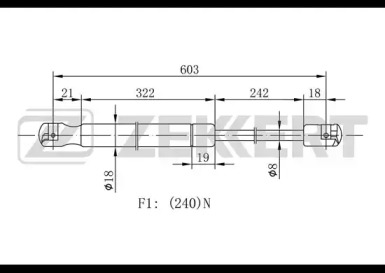 Газовая пружина ZEKKERT GF-2046