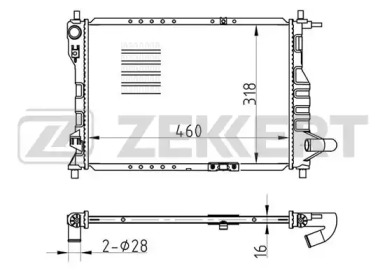 Радиатор, охлаждение двигателя ZEKKERT MK-1007