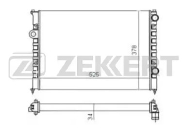 Радиатор, охлаждение двигателя ZEKKERT MK-1053