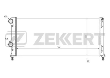 Радиатор, охлаждение двигателя ZEKKERT MK-1190