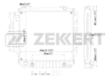 Радиатор, охлаждение двигателя ZEKKERT MK-1326