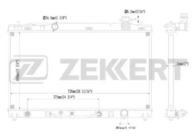 Радиатор, охлаждение двигателя ZEKKERT MK-1501