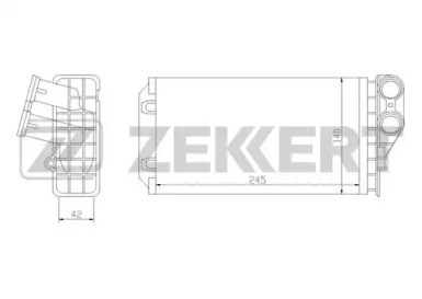 Теплообменник, отопление салона ZEKKERT MK-5044