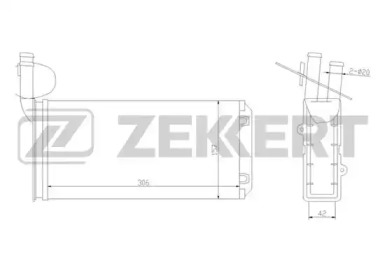 Теплообменник, отопление салона ZEKKERT MK-5064