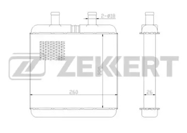 Теплообменник, отопление салона ZEKKERT MK-5102