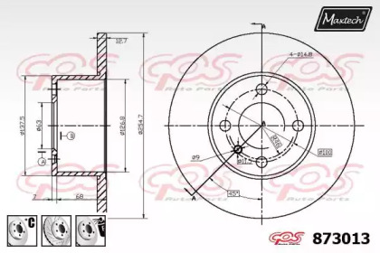 Тормозной диск MAXTECH 873013.6880