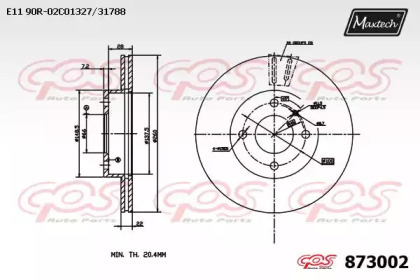 Тормозной диск MAXTECH 873002.0000