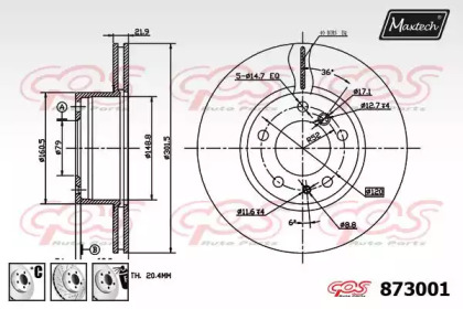 Тормозной диск MAXTECH 873001.6880