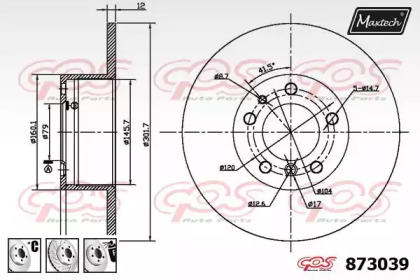 Тормозной диск MAXTECH 873039.6980