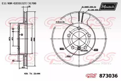 Тормозной диск MAXTECH 873036.0000