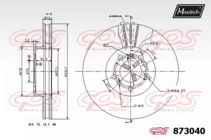 Тормозной диск MAXTECH 873040.0000