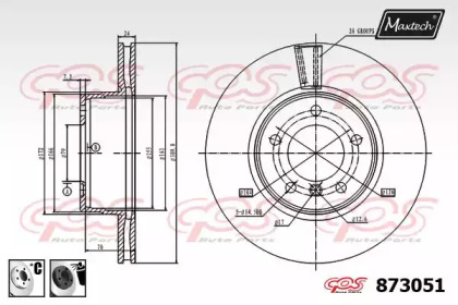 Тормозной диск MAXTECH 873051.6060