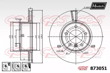 Тормозной диск MAXTECH 873051.6980