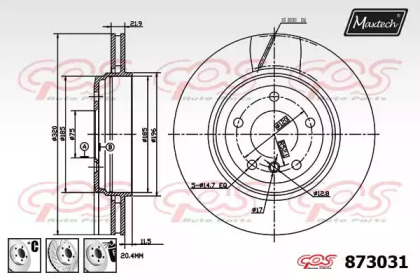 Тормозной диск MAXTECH 873031.6880