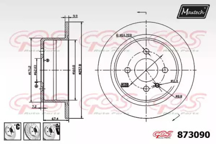 Тормозной диск MAXTECH 873090.6880