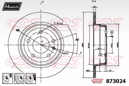 Тормозной диск MAXTECH 873024.6980