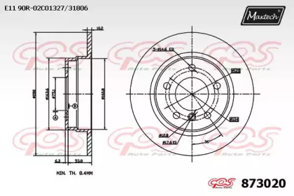 Тормозной диск MAXTECH 873020.0000