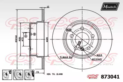 Тормозной диск MAXTECH 873041.6880