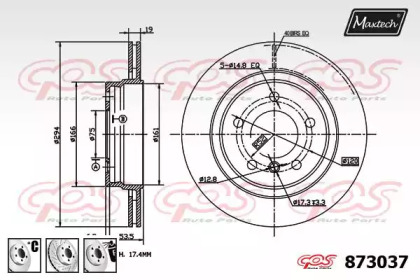 Тормозной диск MAXTECH 873037.6980