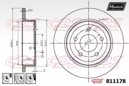 Тормозной диск MAXTECH 811178.6980