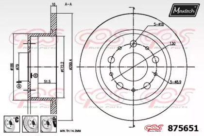 Тормозной диск MAXTECH 875651.6880