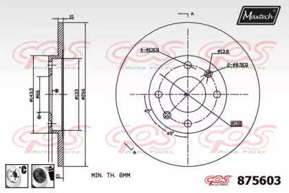 Тормозной диск MAXTECH 875603.6060