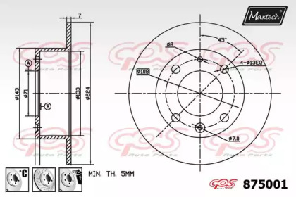 Тормозной диск MAXTECH 875001.6980