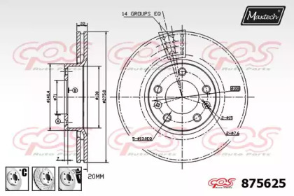 Тормозной диск MAXTECH 875625.6980