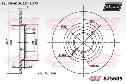 Тормозной диск MAXTECH 875609.0000