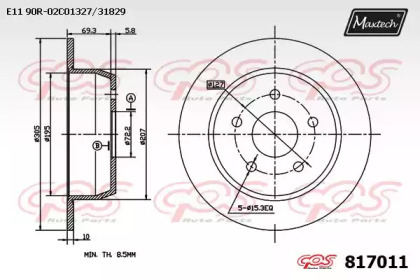 Тормозной диск MAXTECH 817011.0000