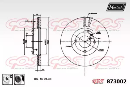 Тормозной диск MAXTECH 873002.6060