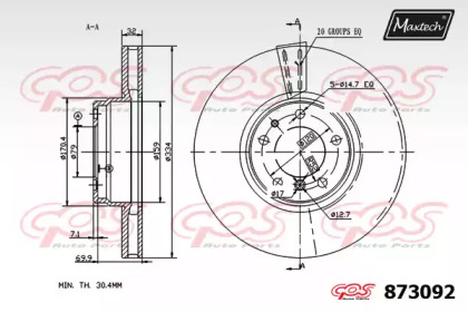 Тормозной диск MAXTECH 873092.0000