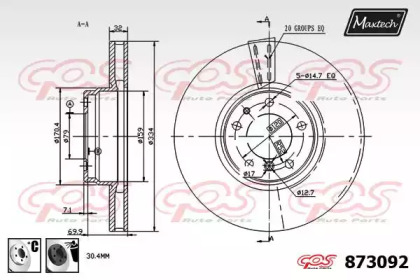 Тормозной диск MAXTECH 873092.6060