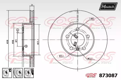 Тормозной диск MAXTECH 873087.6980