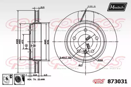 Тормозной диск MAXTECH 873031.6060