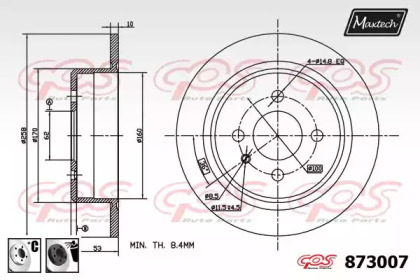 Тормозной диск MAXTECH 873007.6060