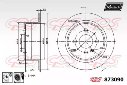 Тормозной диск MAXTECH 873090.6060