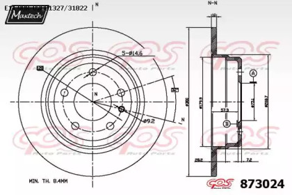 Тормозной диск MAXTECH 873024.0000