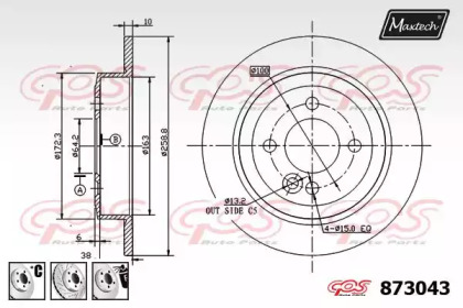 Тормозной диск MAXTECH 873043.6980