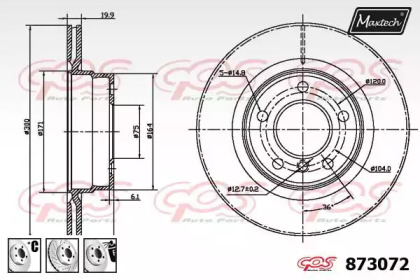 Тормозной диск MAXTECH 873072.6980