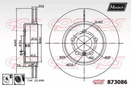 Тормозной диск MAXTECH 873086.6060