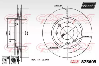 Тормозной диск MAXTECH 875605.6060