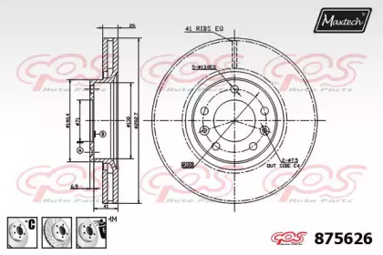 Тормозной диск MAXTECH 875626.6980