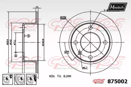 Тормозной диск MAXTECH 875002.6880