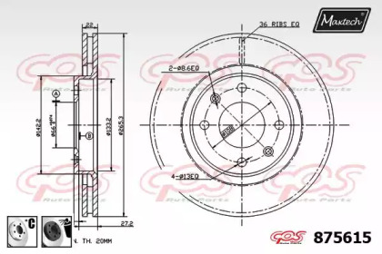 Тормозной диск MAXTECH 875615.6060