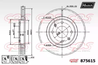 Тормозной диск MAXTECH 875615.6880