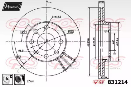 Тормозной диск MAXTECH 831214.6060