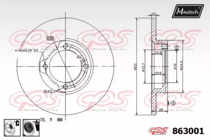 Тормозной диск MAXTECH 863001.6060