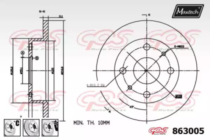 Тормозной диск MAXTECH 863005.6880