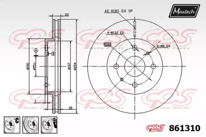 Тормозной диск MAXTECH 861310.6980